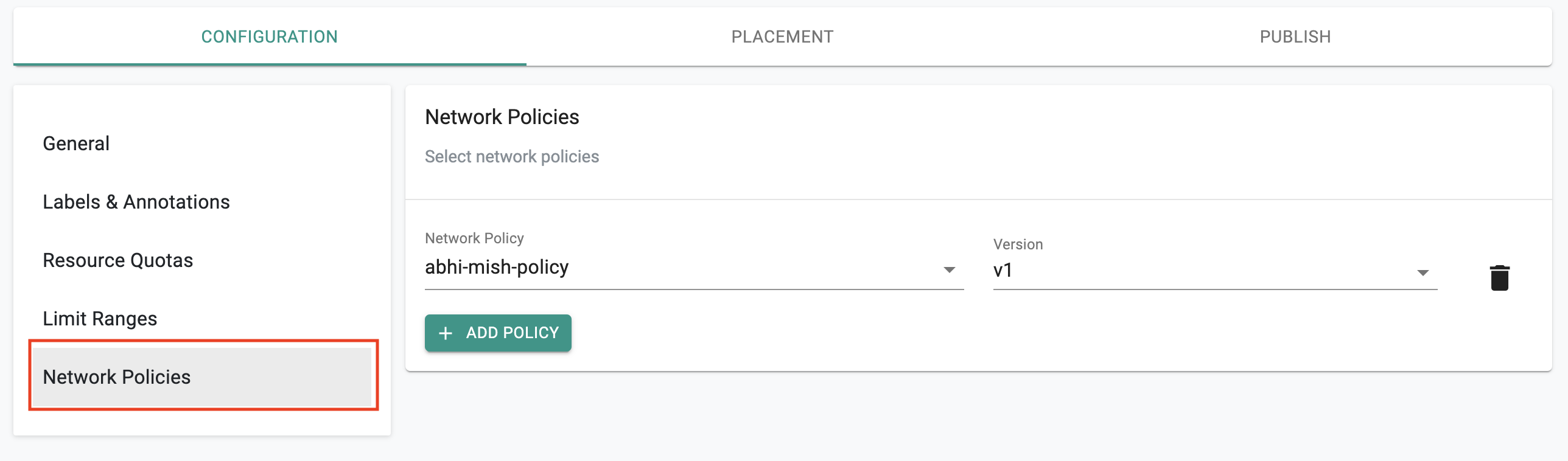 Namespace Network Policy