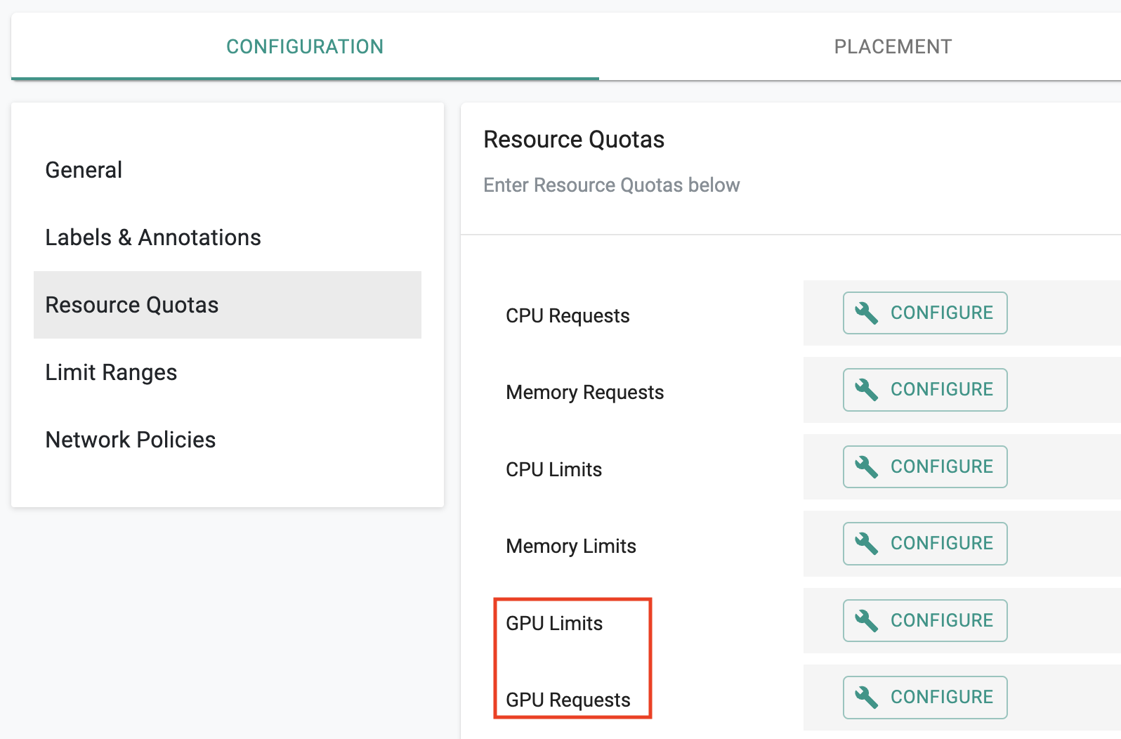 Namespace Quotas for GPUs