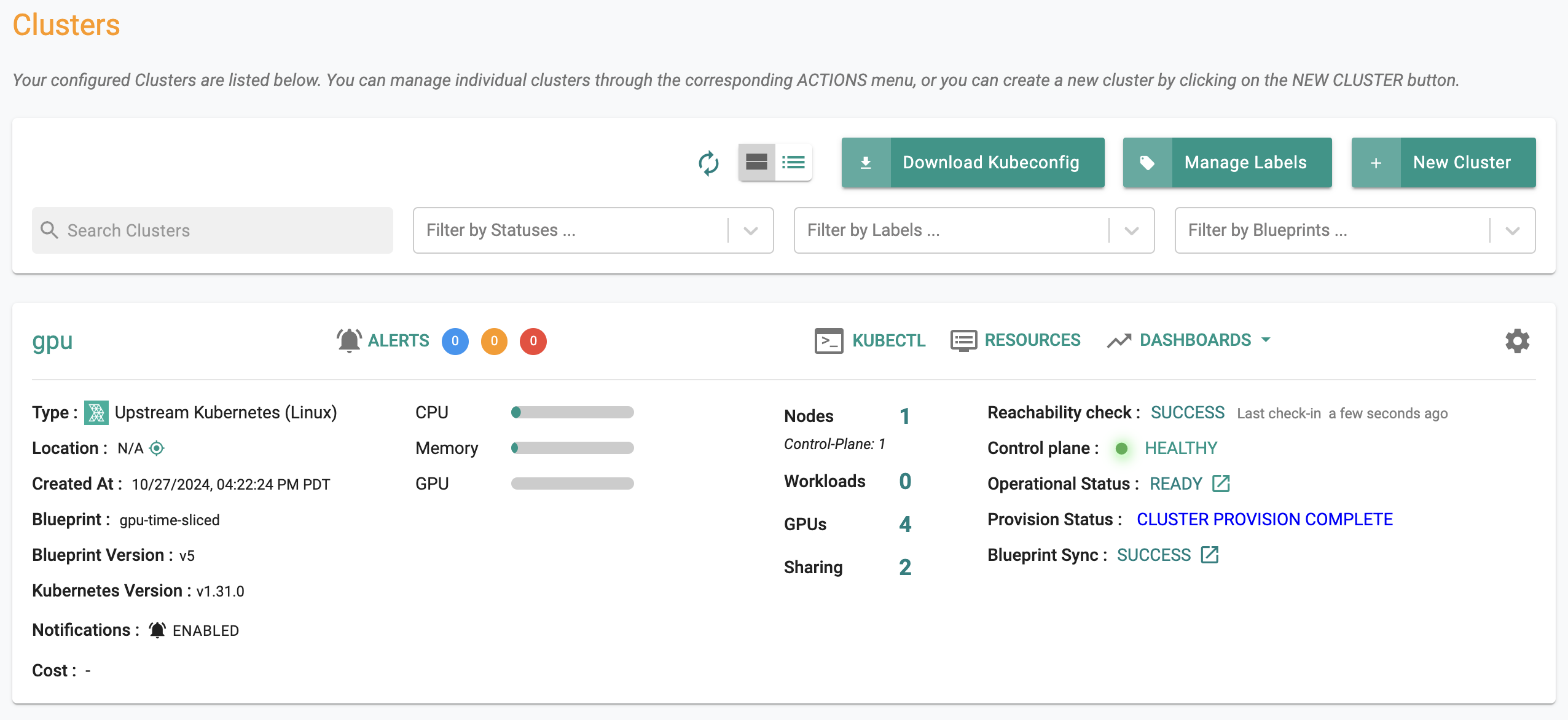 Rafay MKS Kubernetes Cluster