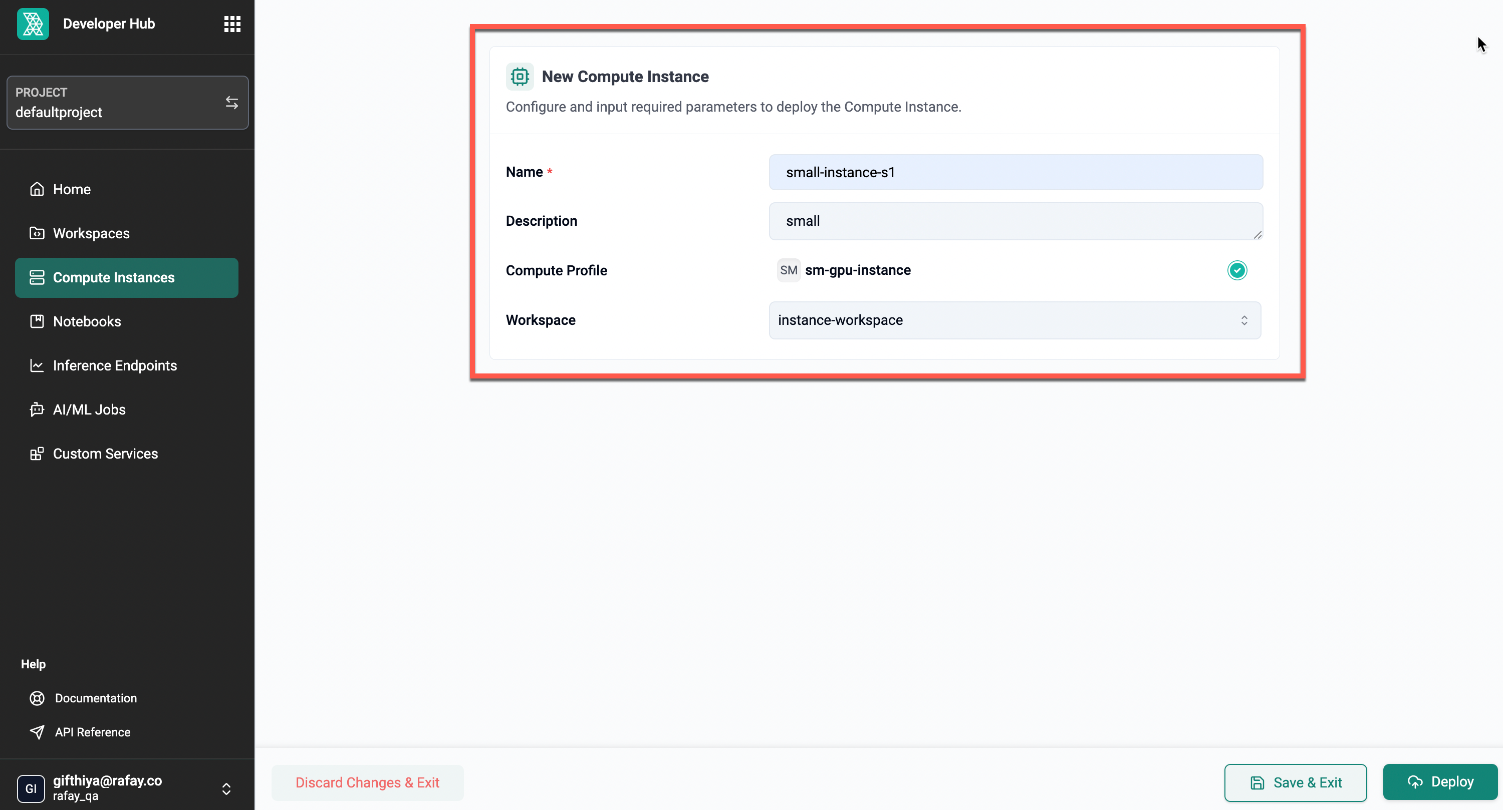 Create Compute Instance