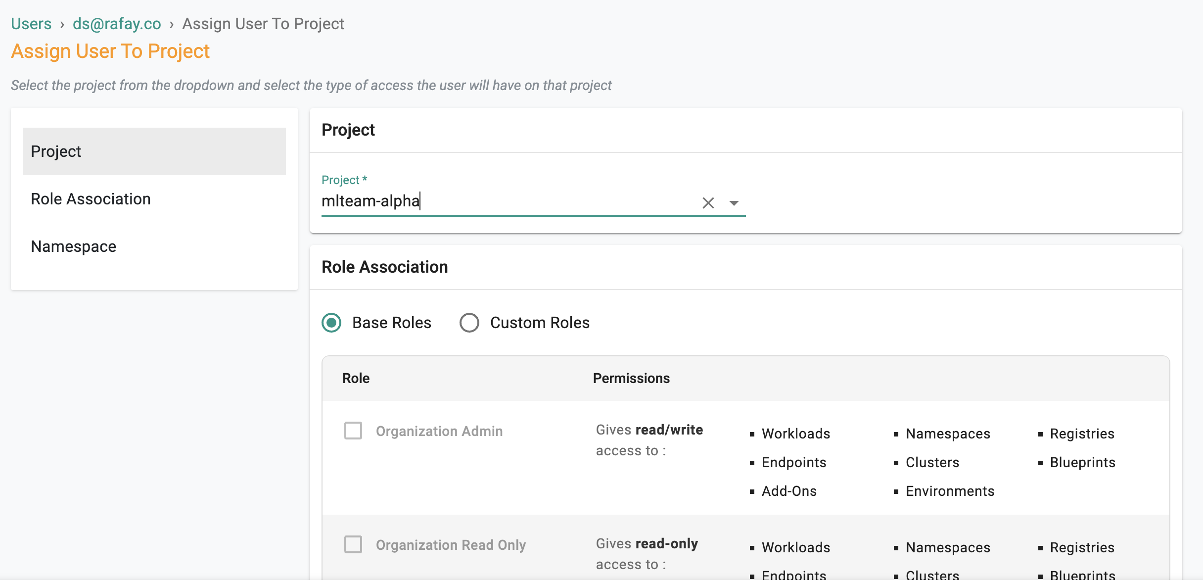 Env Template User RBAC