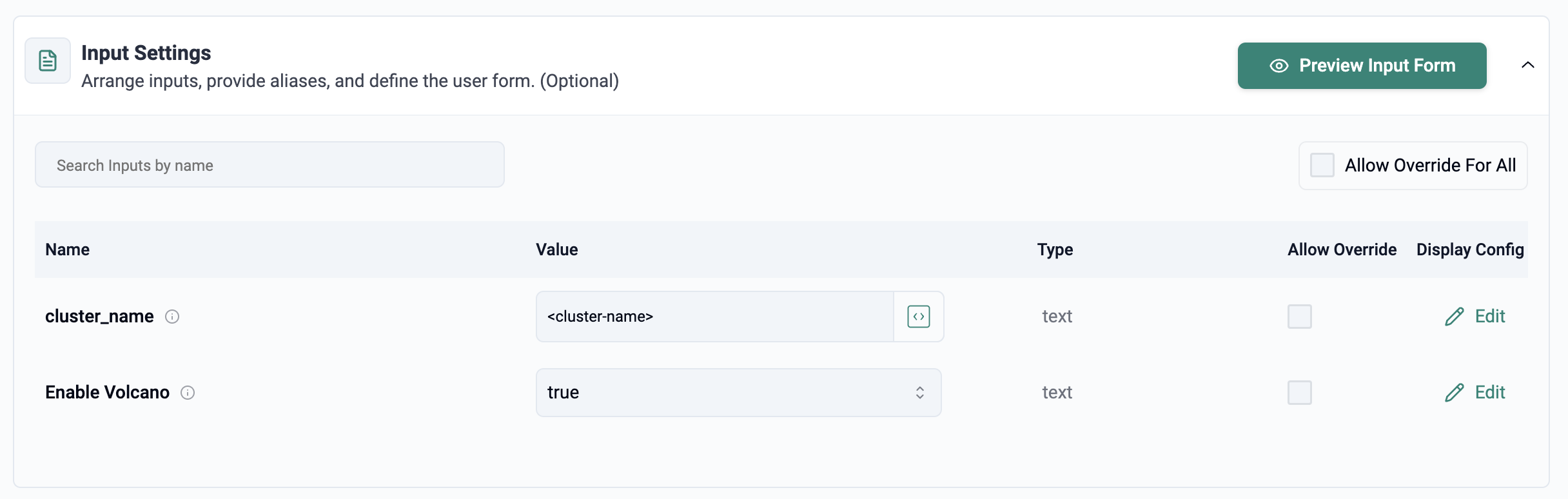 Input Selectors