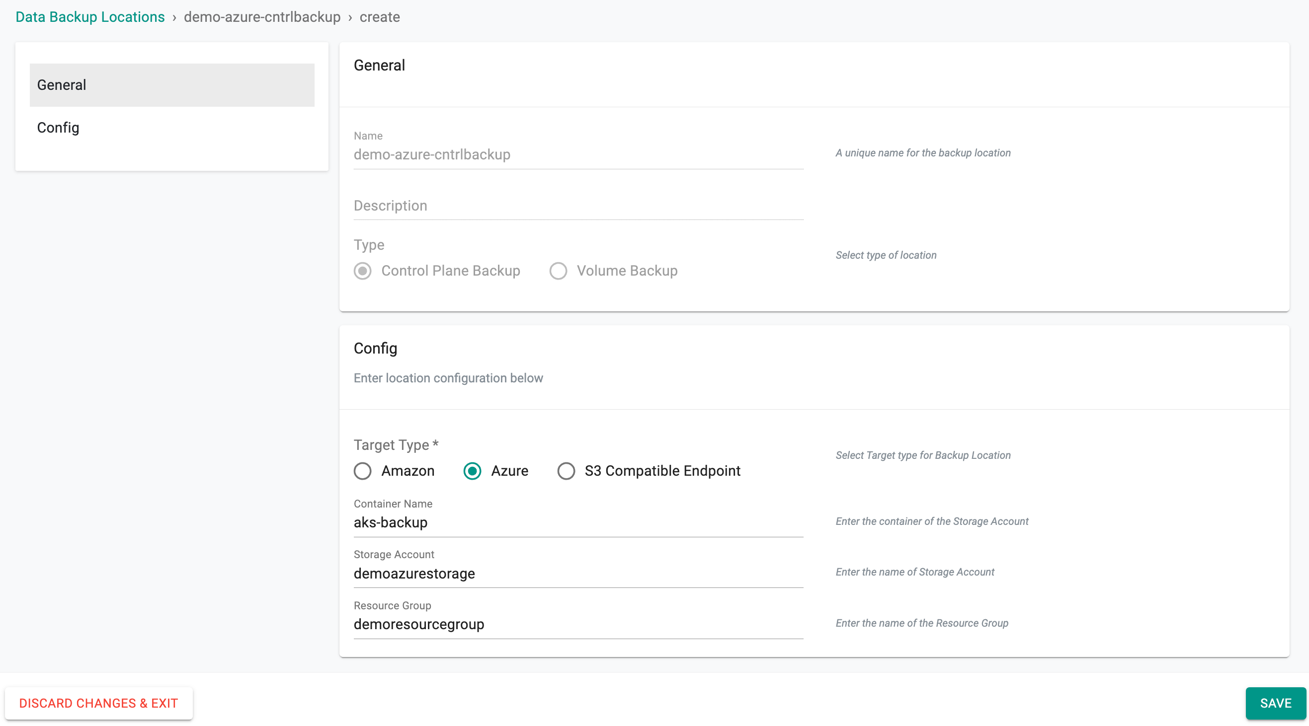 Configure Location