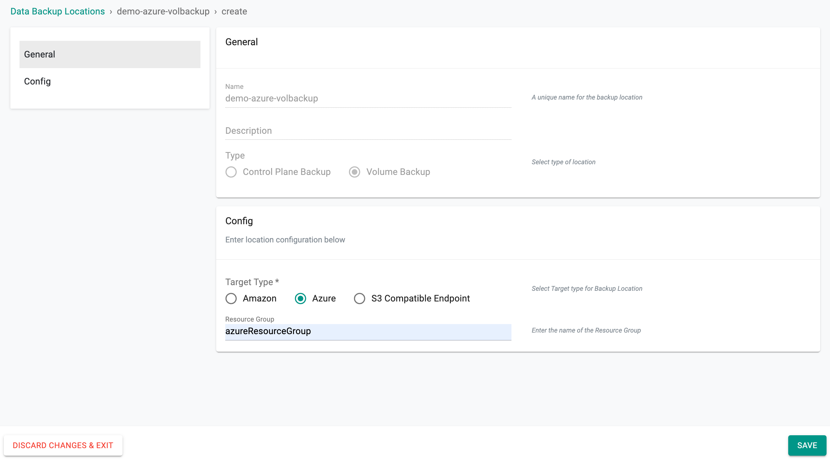 Configure Azure Location