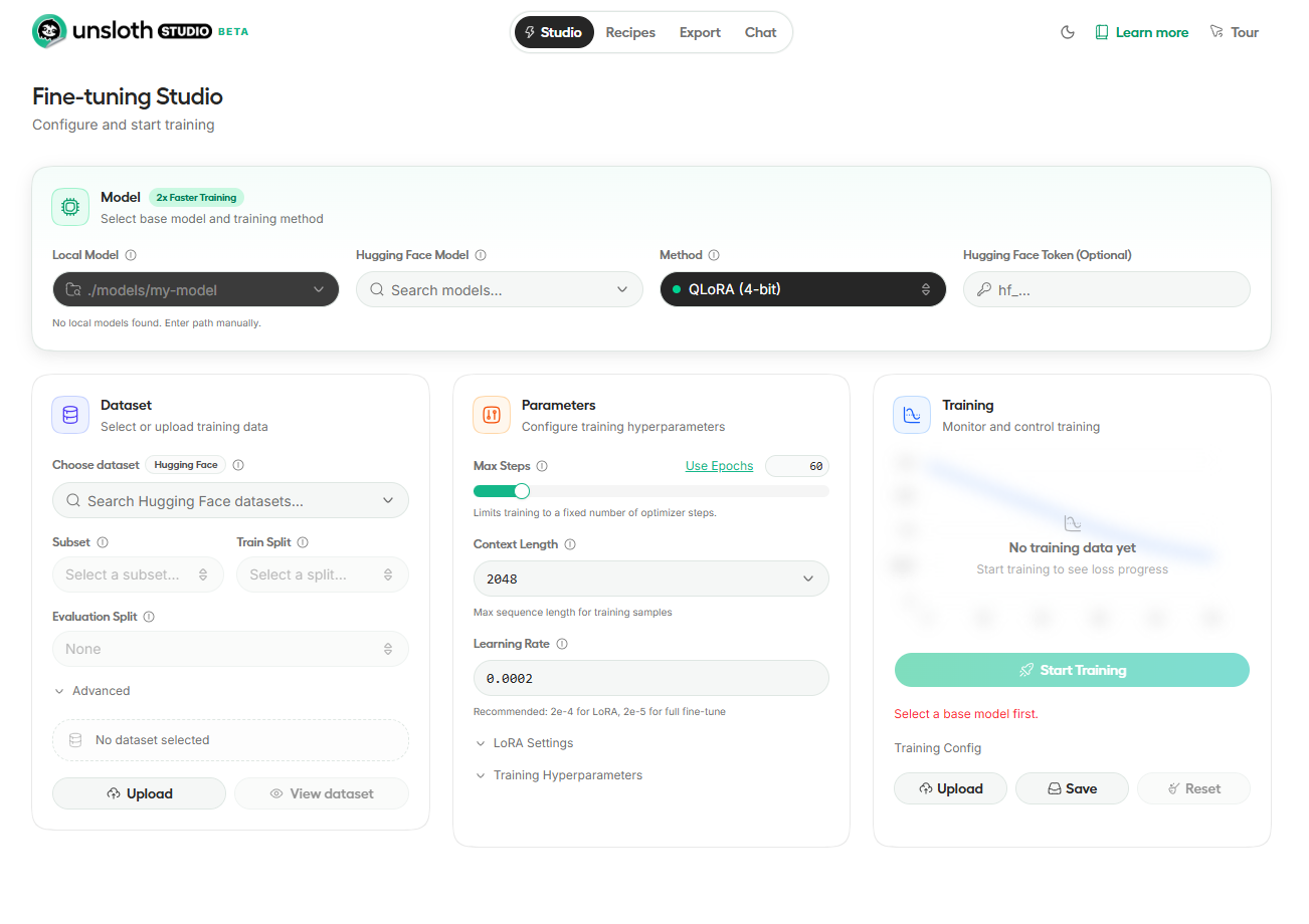 Unsloth Studio in Rafay