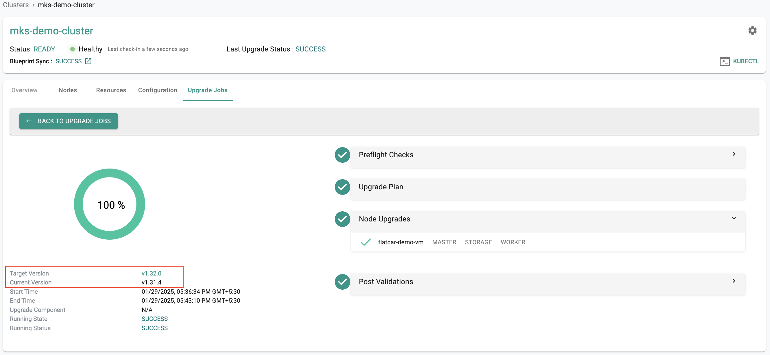 Cluster Upgrade Job