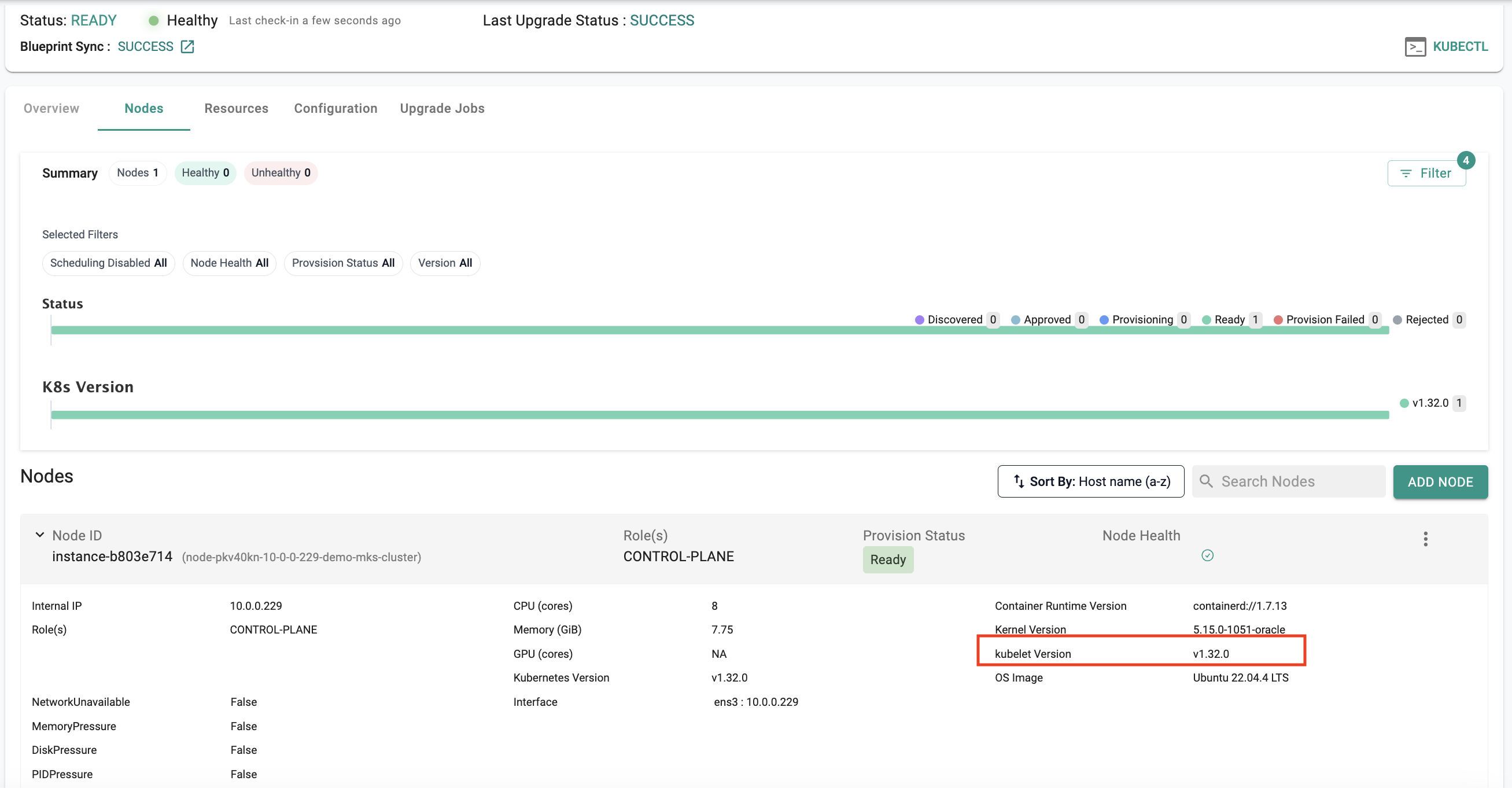 New Cluster Node based on K8S 1.32