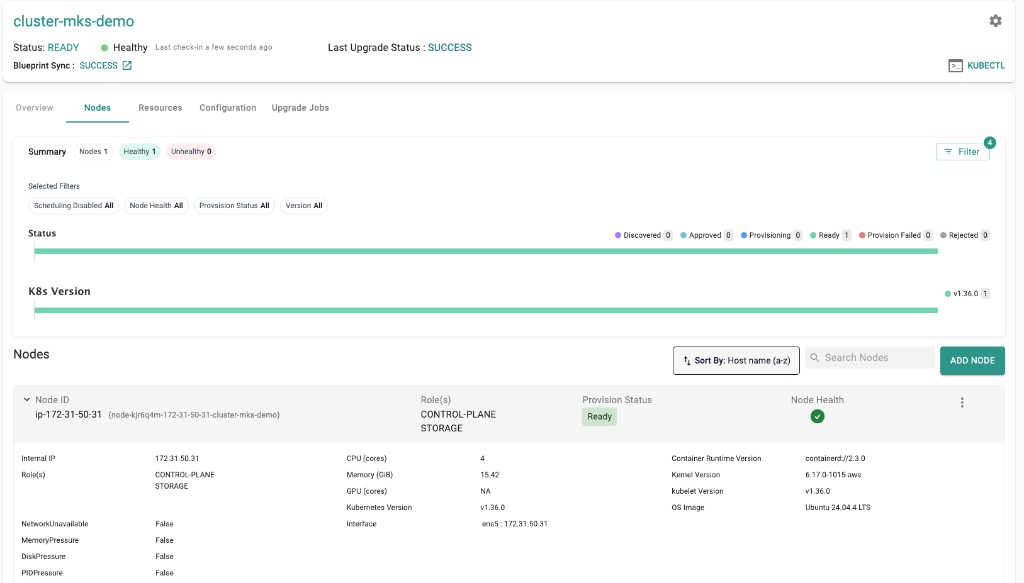 New Cluster Node based on K8S 1.36