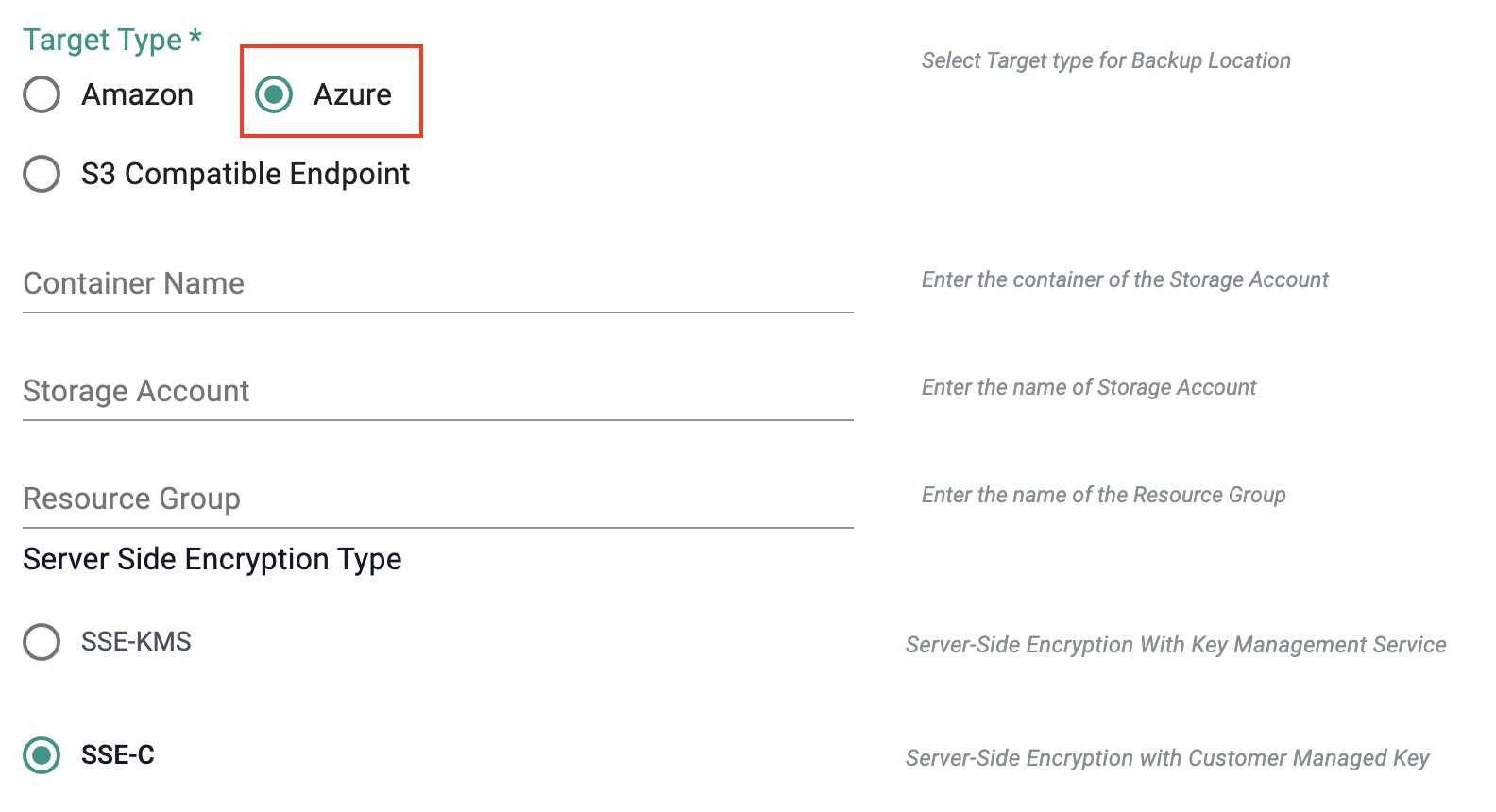 SSE-C Option in Azure