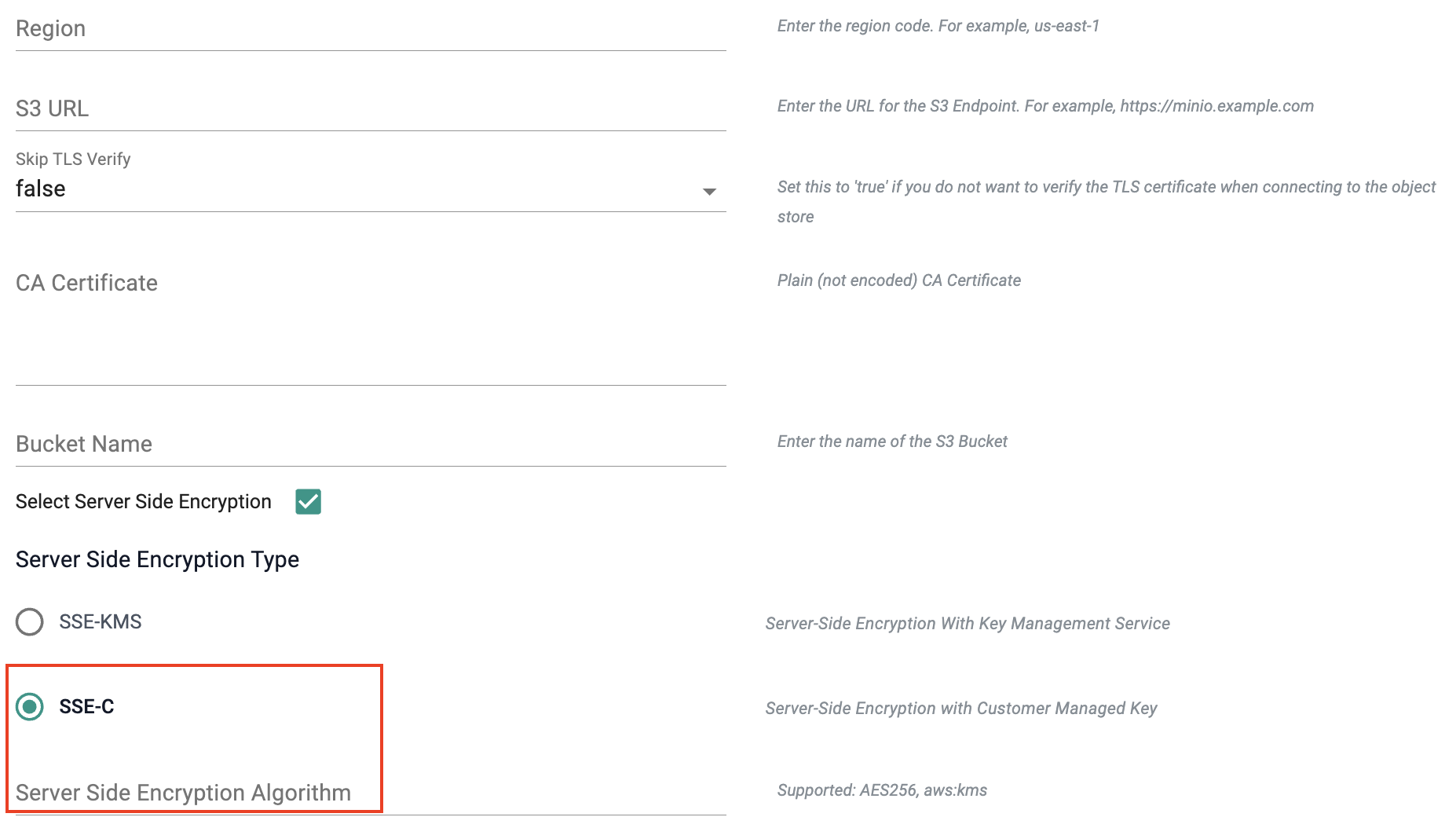 SSE-C Option in MinIO