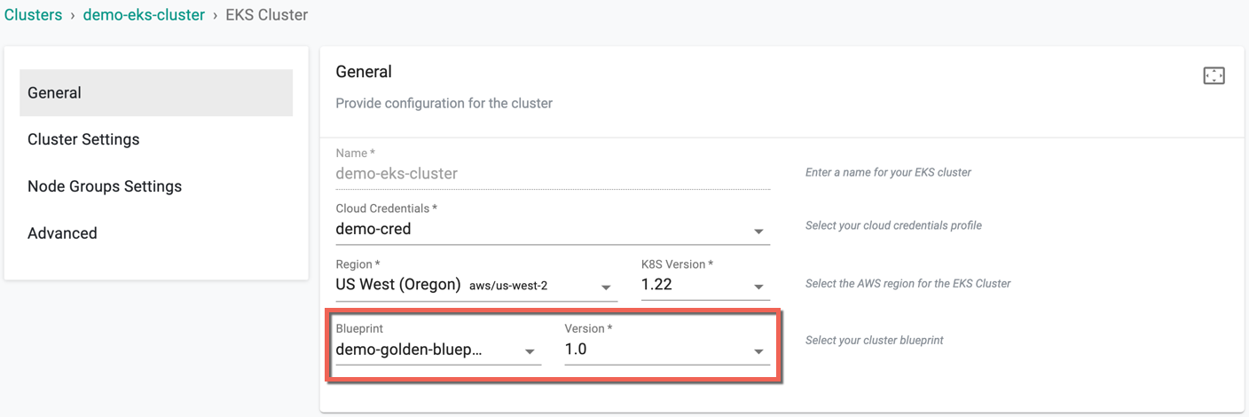 Blueprint for New Cluster