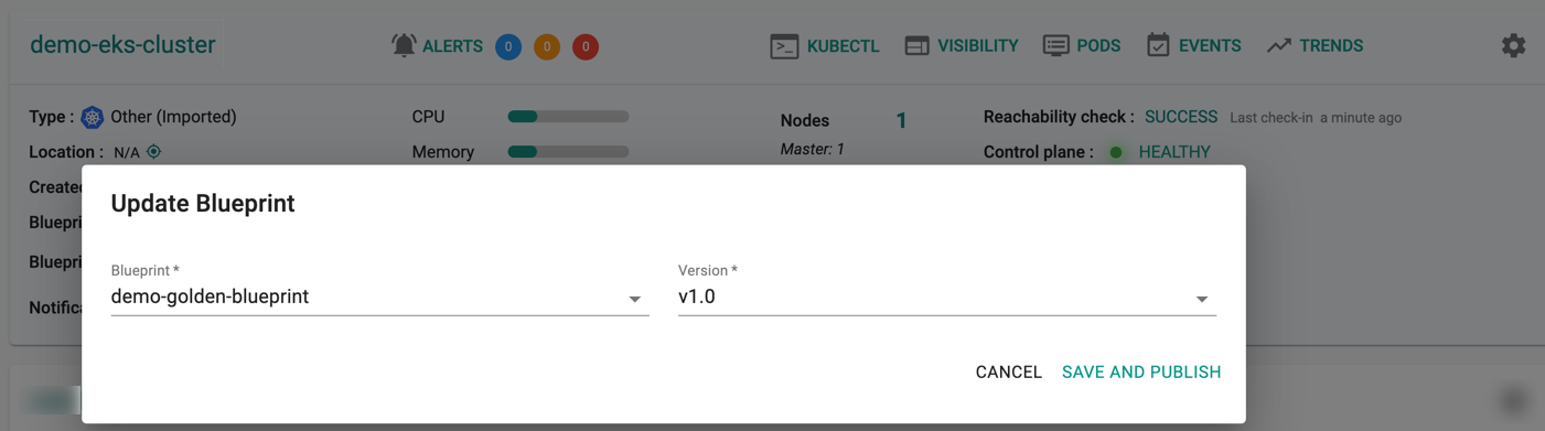 Blueprint for Existing Cluster