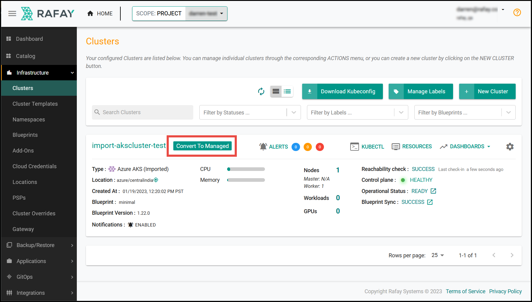 Import Cluster