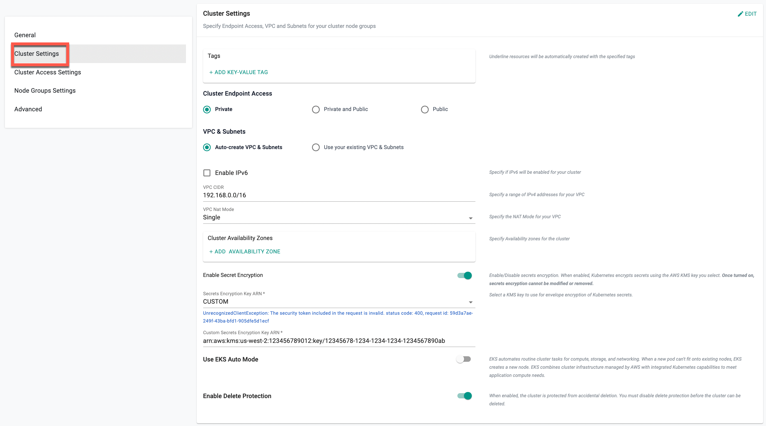 Configure EKS Cluster