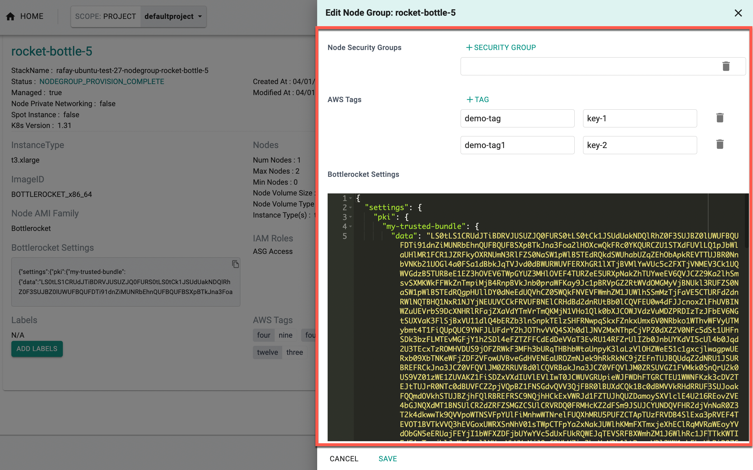 Upgrade Node Group