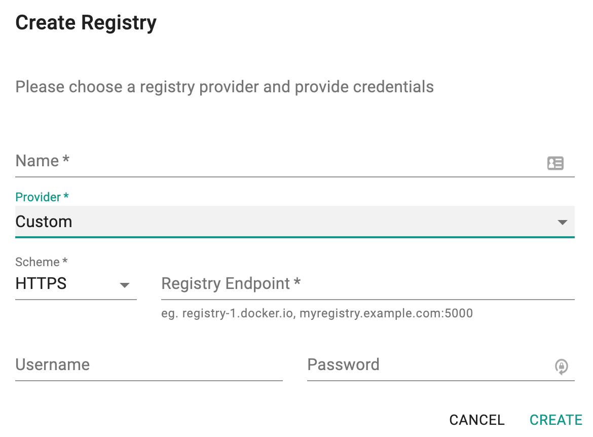 Provide Registry Credentials
