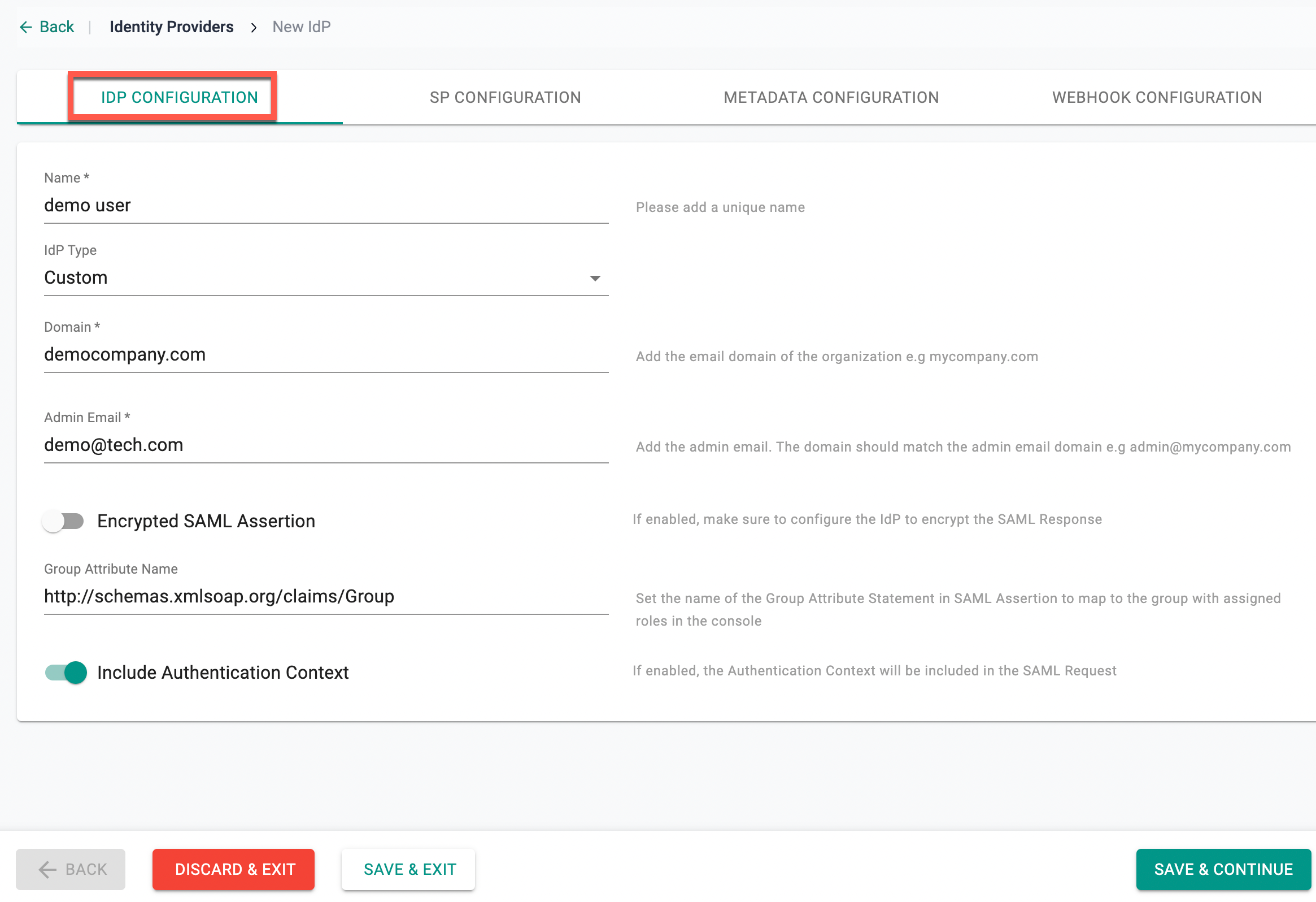 Create IdP
