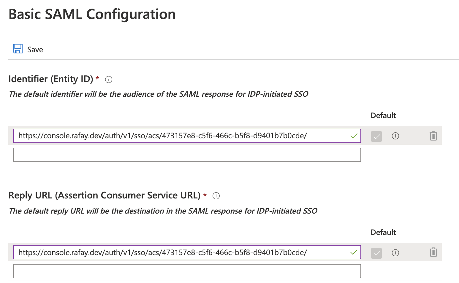 Configure SAML