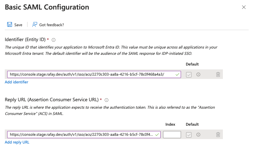 Configure SAML