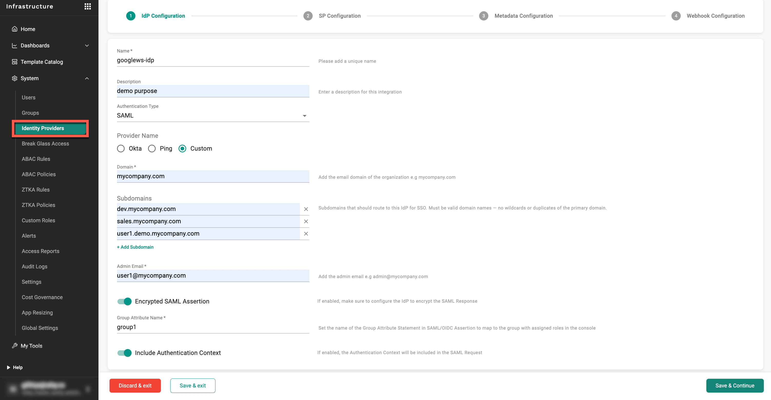 Create IDP