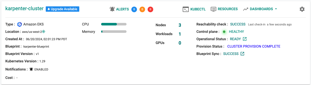 Provisioned Cluster