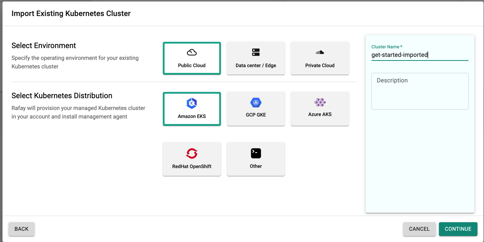 Create Cluster