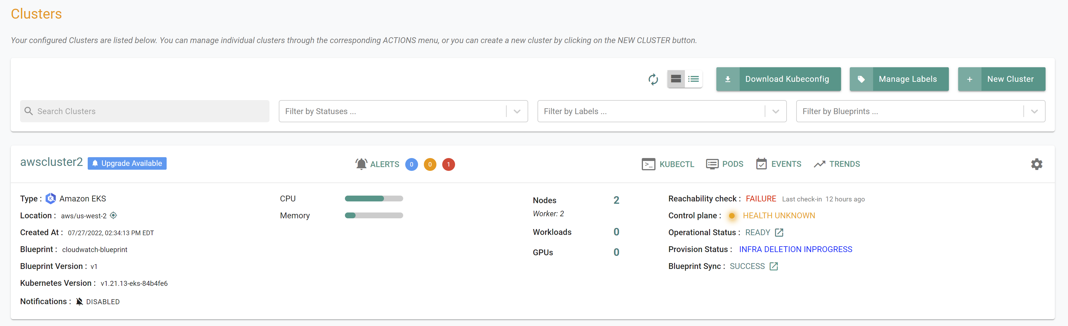 Cluster Deprovisioning