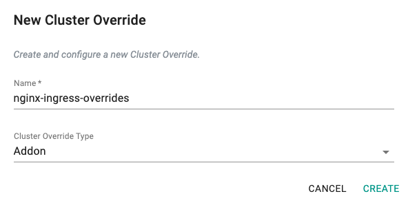 New Cluster Override