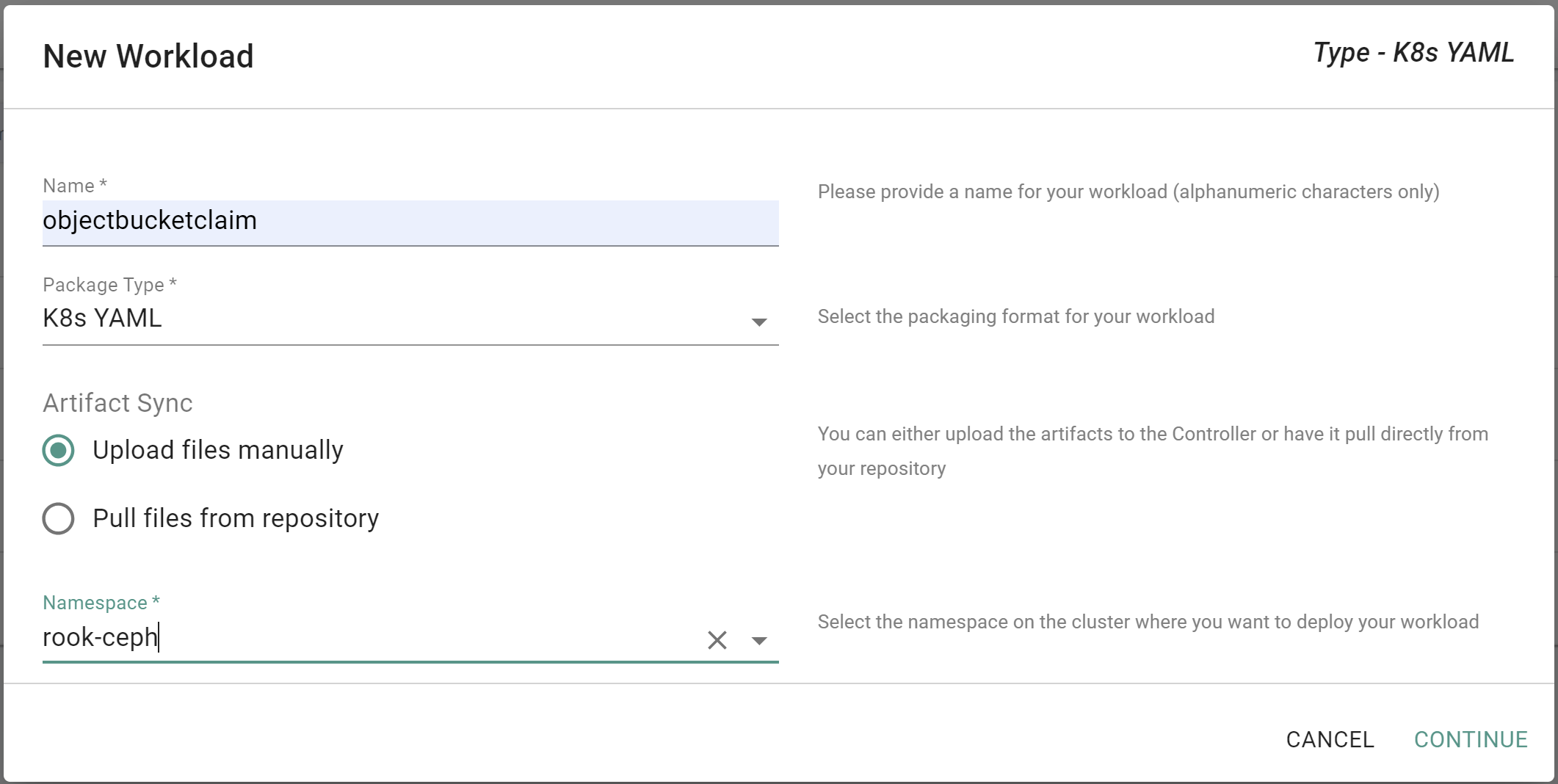 New Object Workload