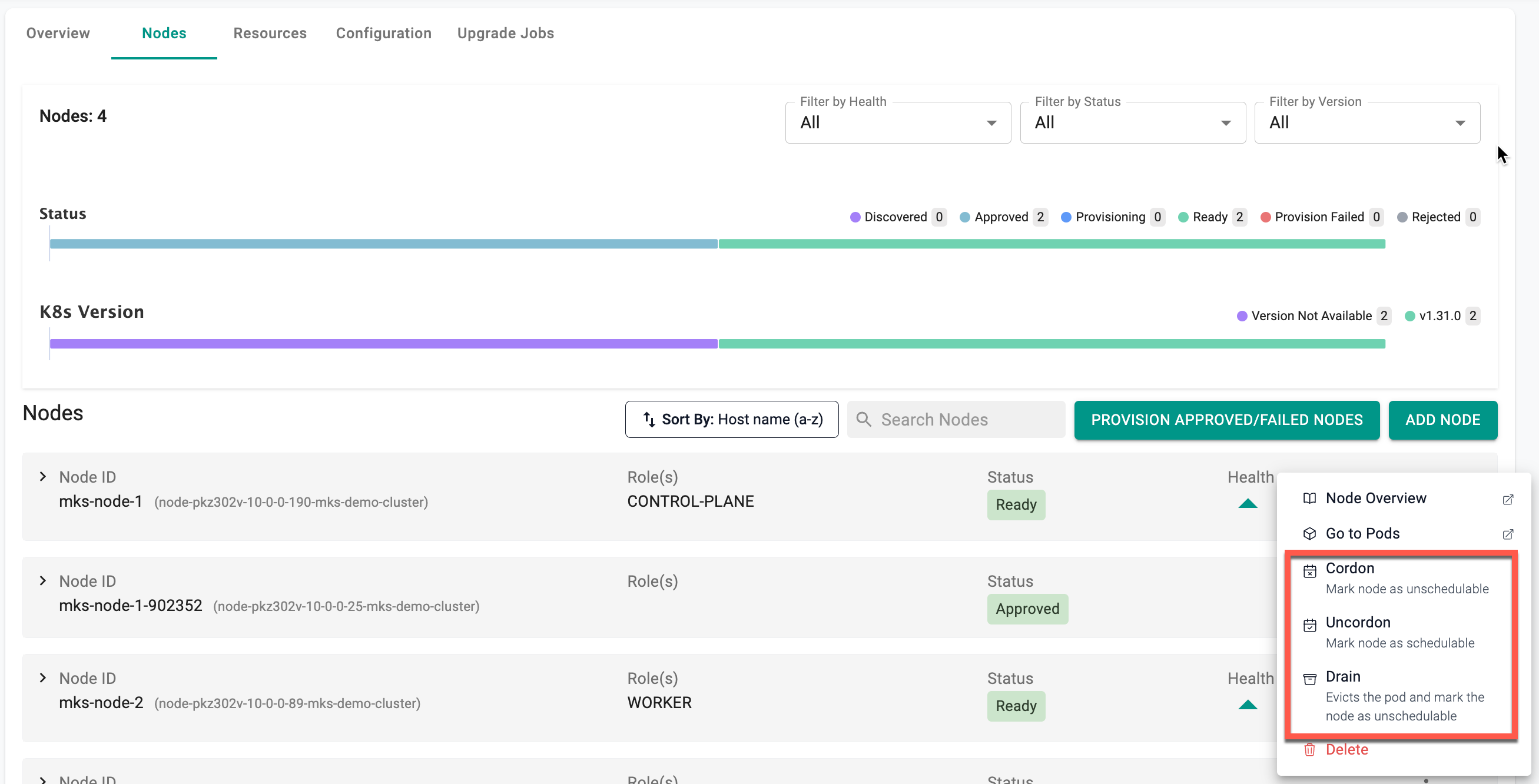 Node Actions