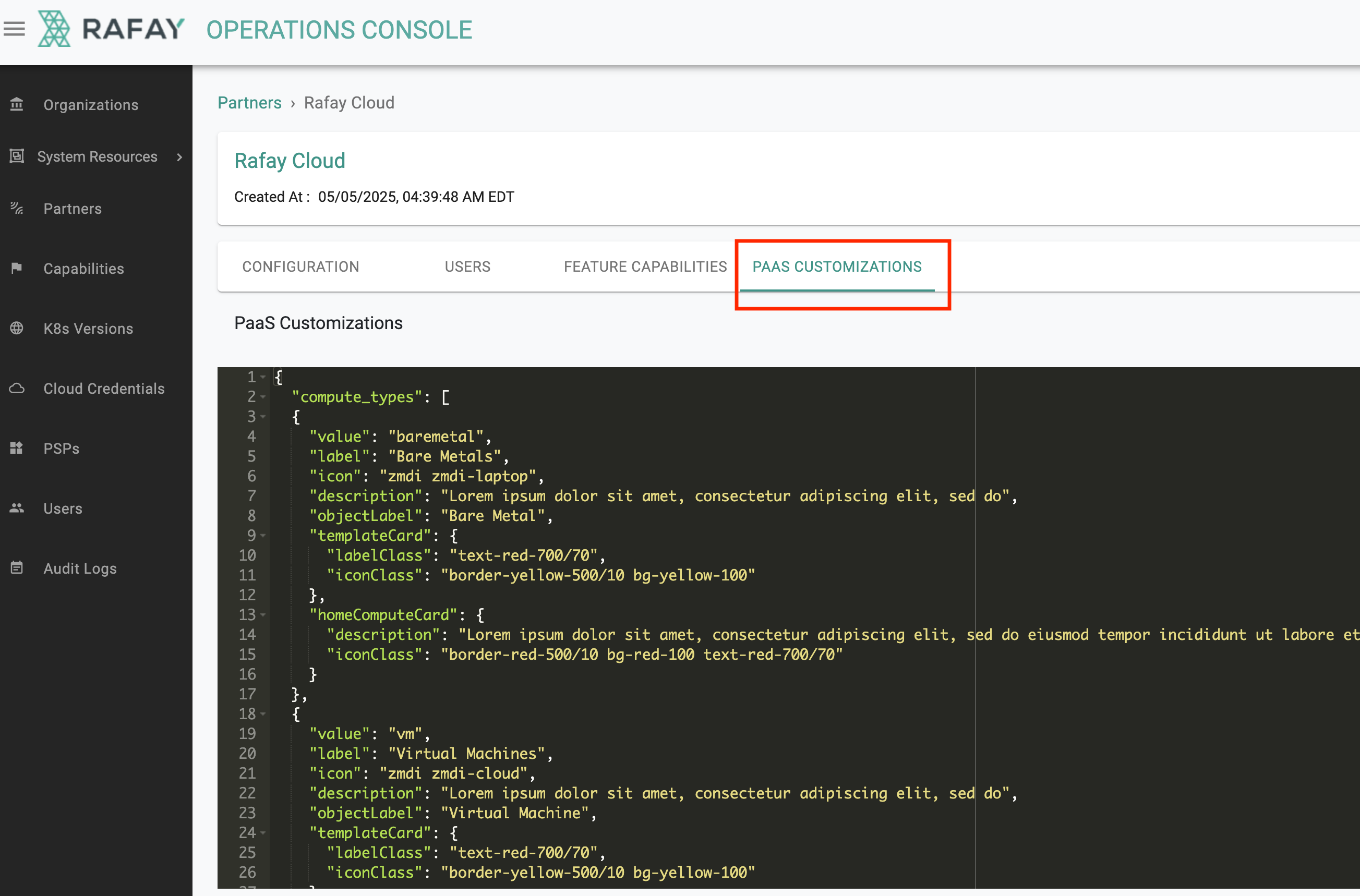 Override Types in Ops Console