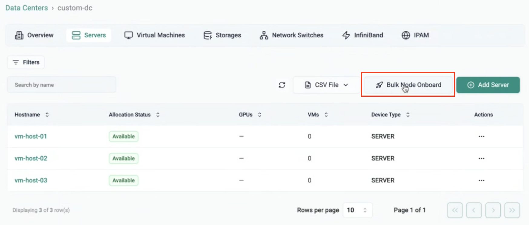 Bulk Node Onboarding for VMs