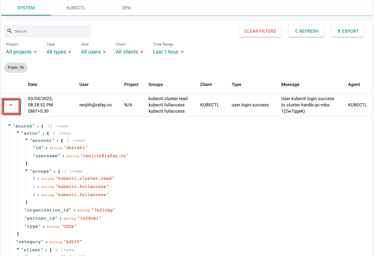 Audit Logs Json