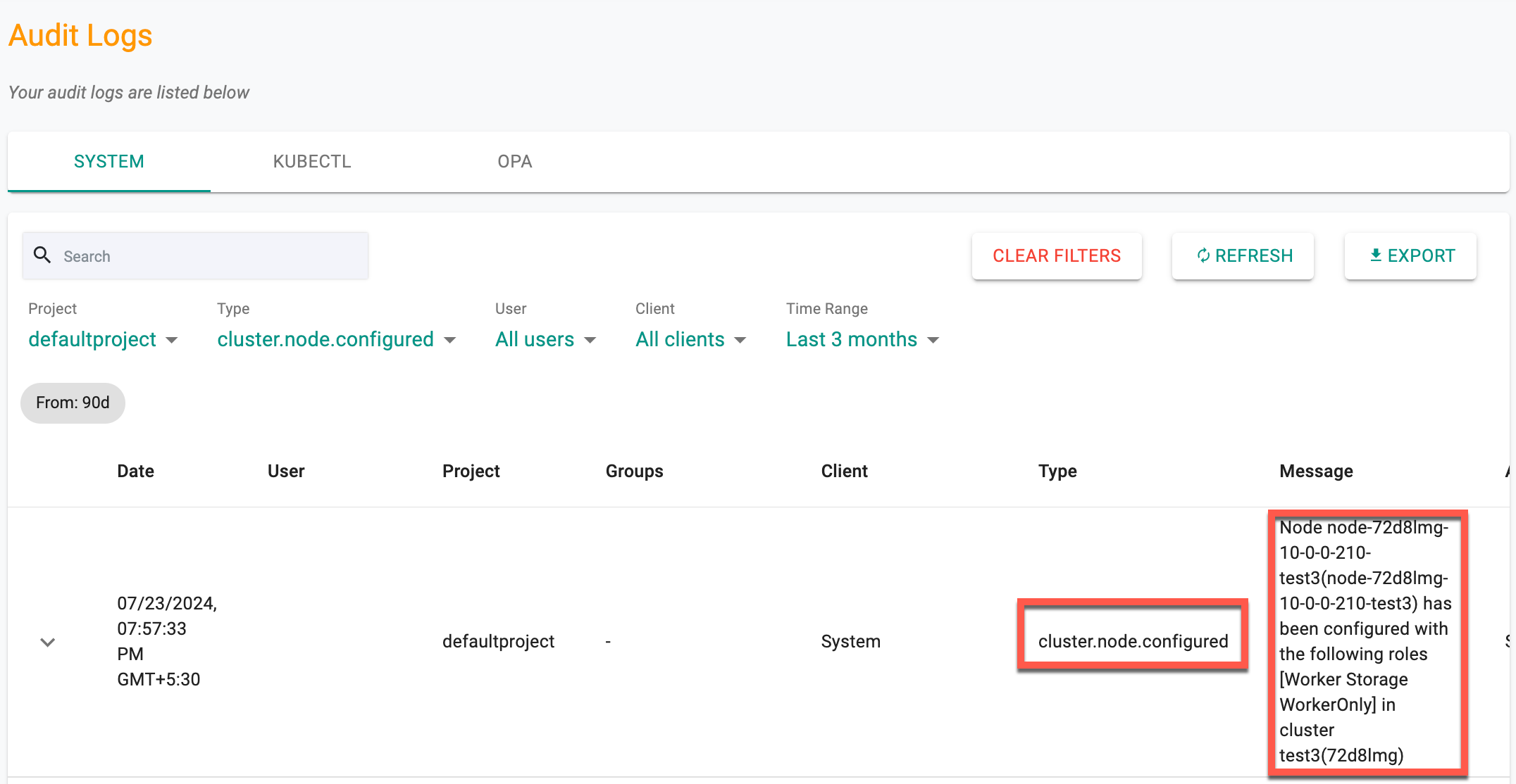 Audit Logs Console