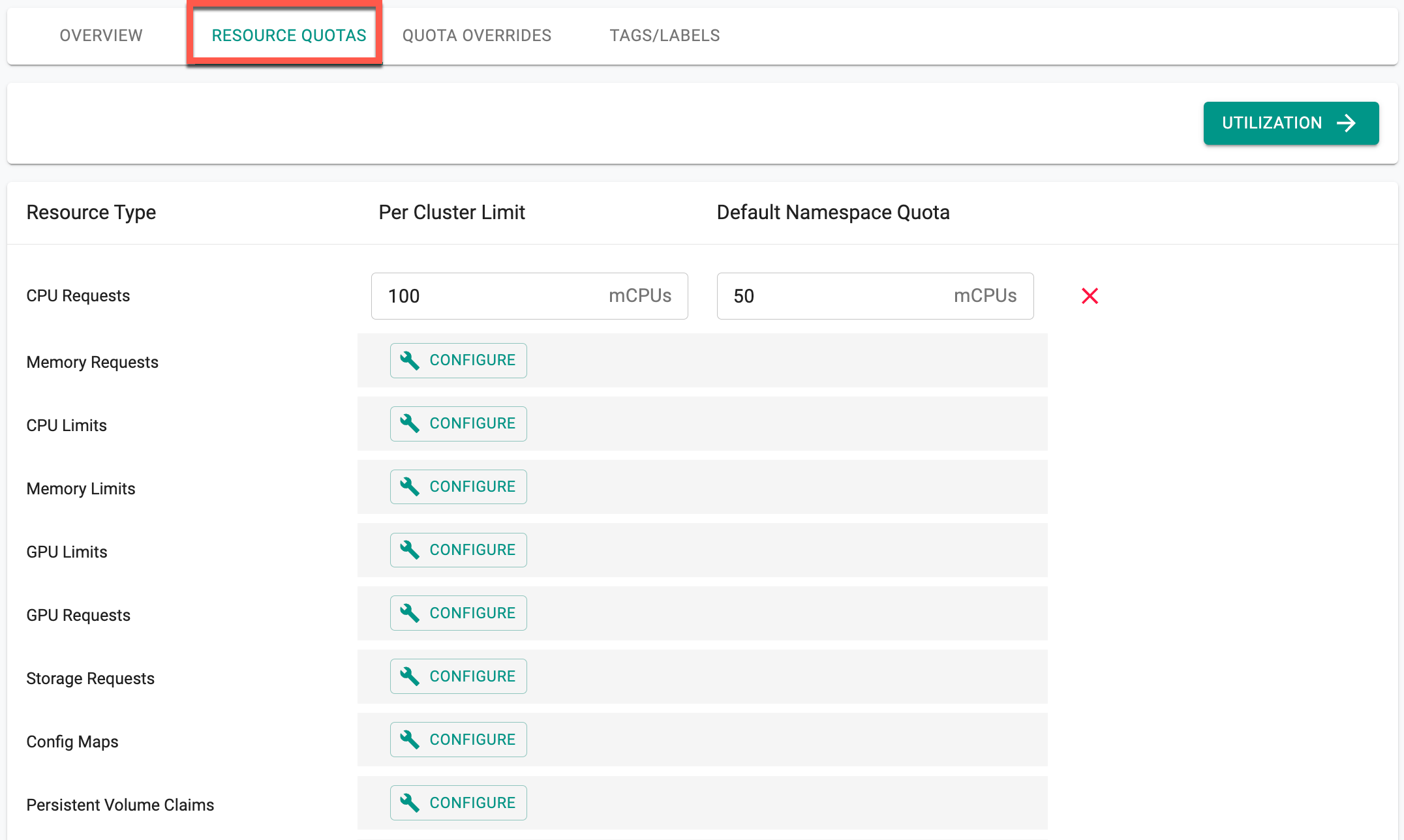 Resource Quotas for Namespaces