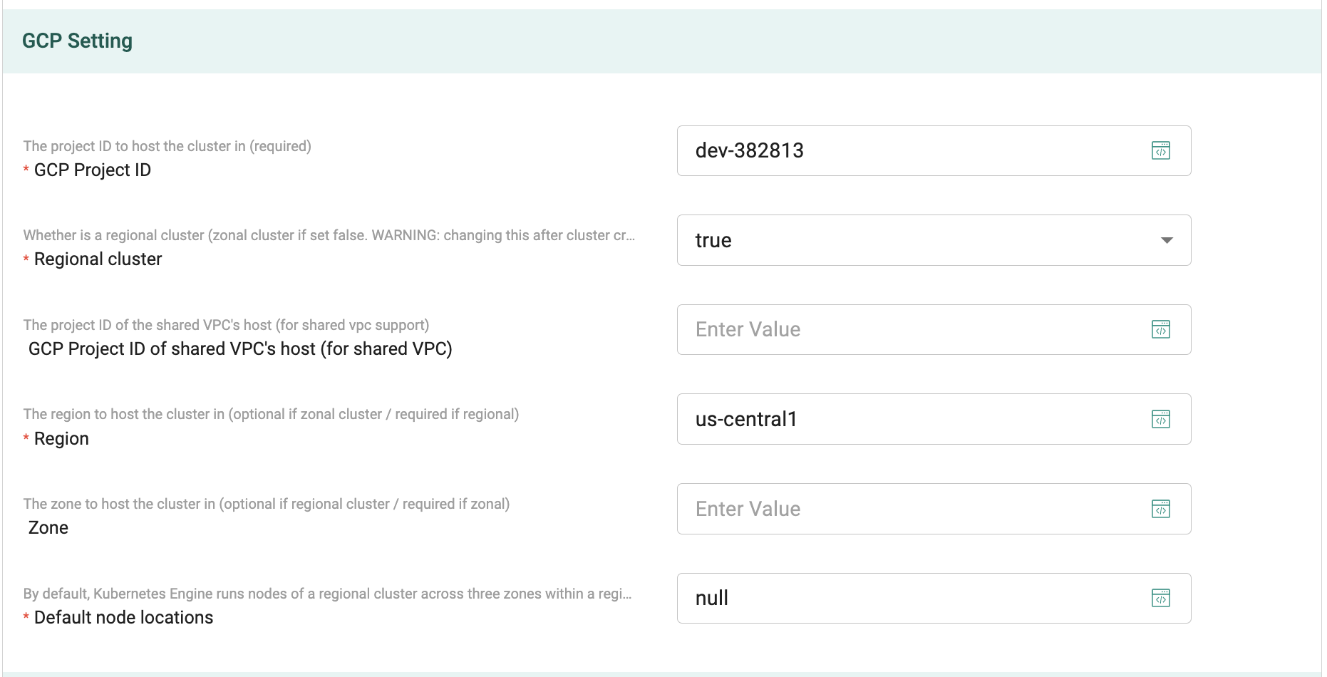 GCP Config