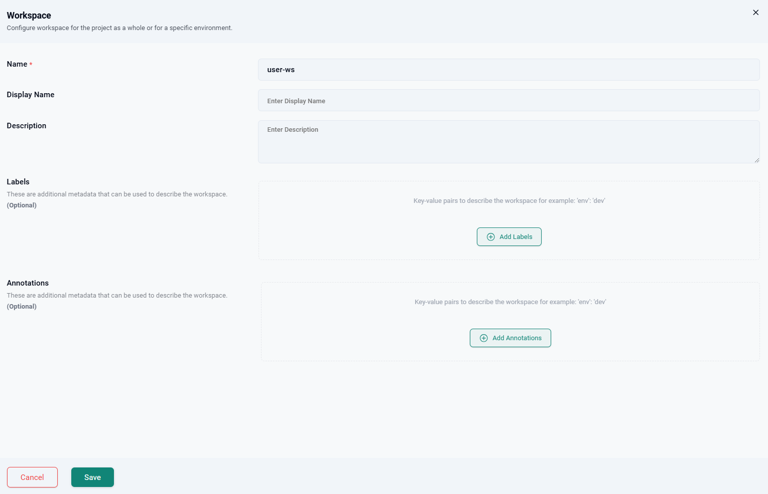 Create Workspace