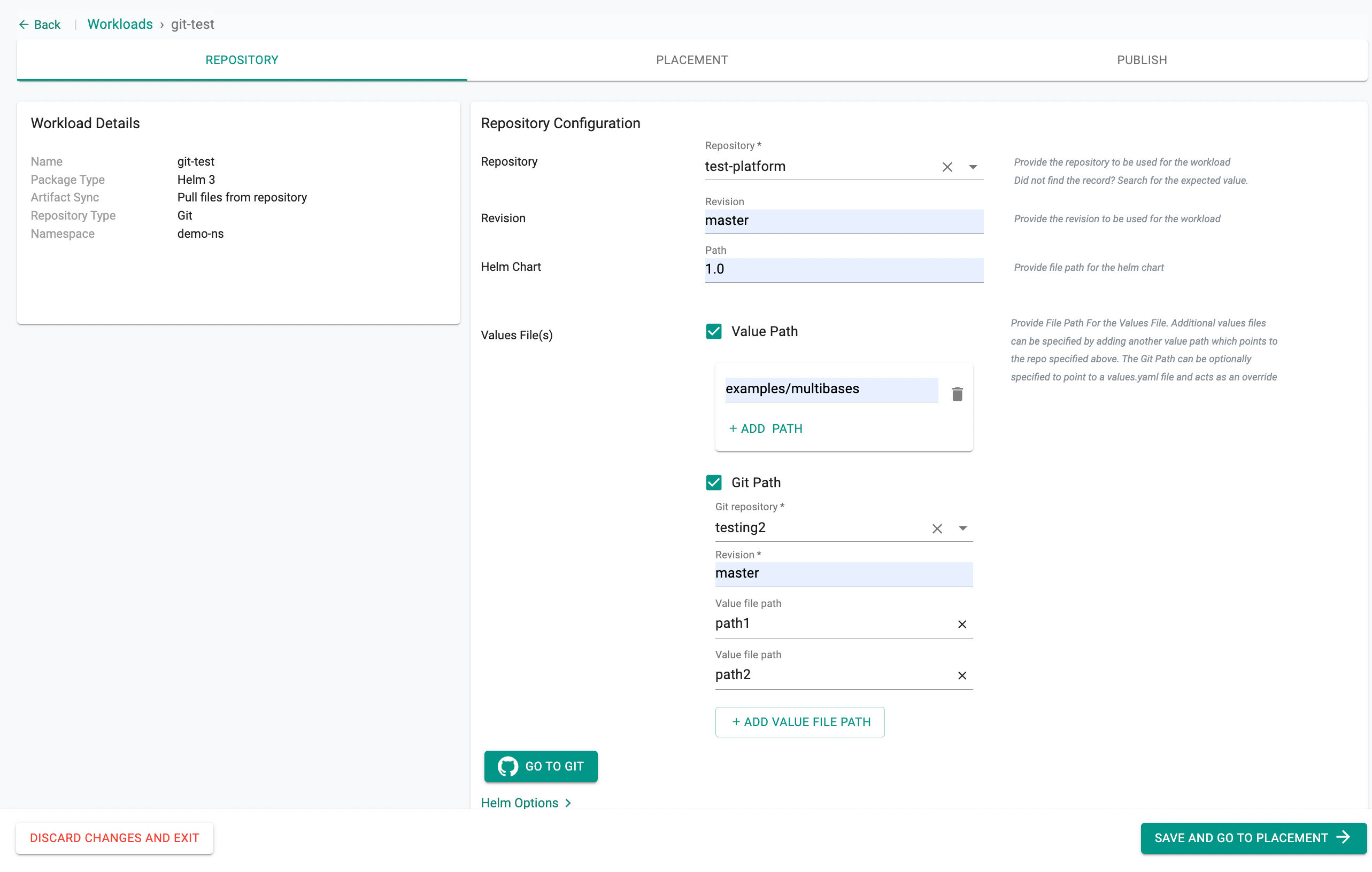 Create Helm Workload-Pull Artifacts