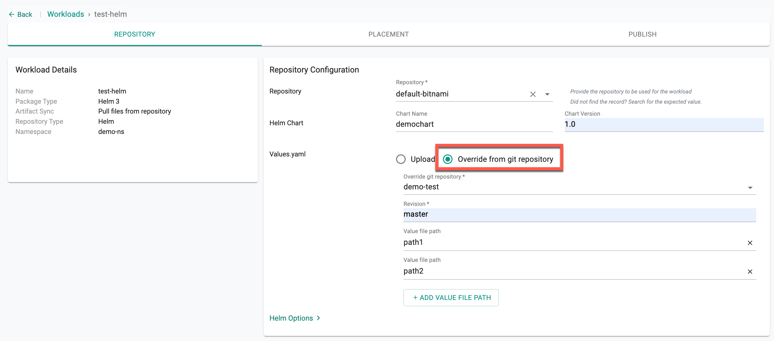 Override From Git Repository