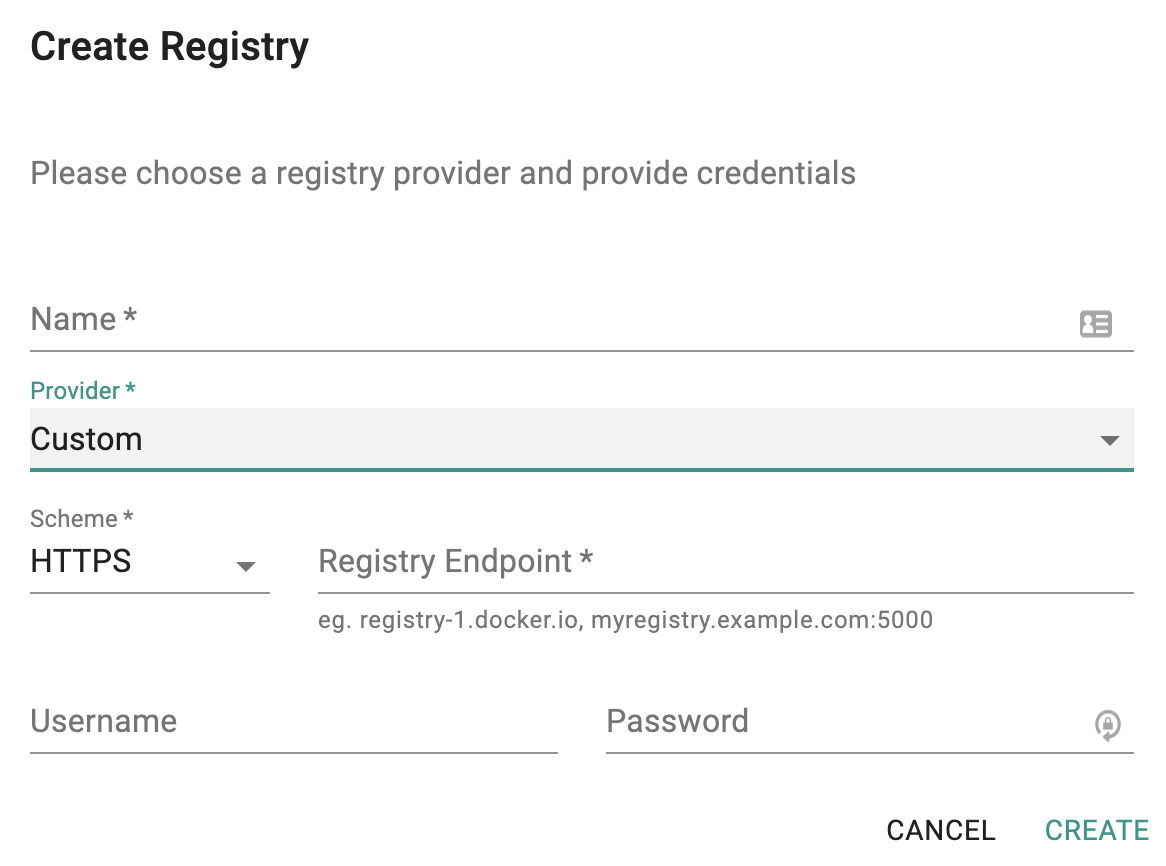 Custom Registry